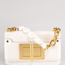 Tom Ford white bag with gold lock